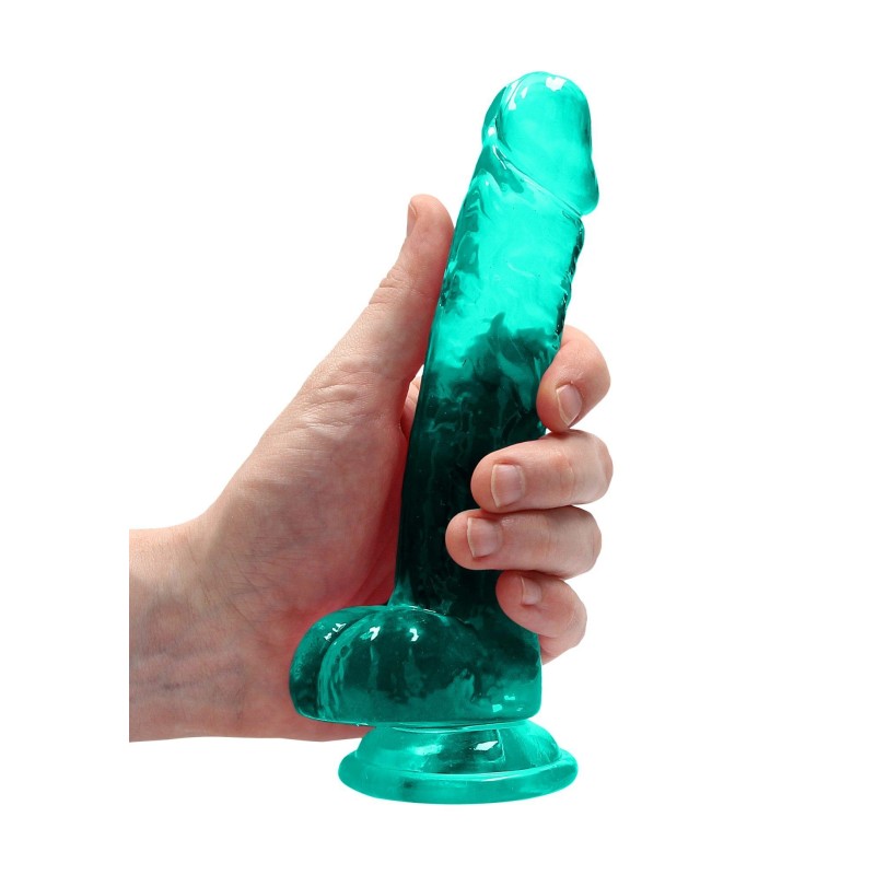 Silikonowe zielone dildo z mocną przyssawką 19 cm